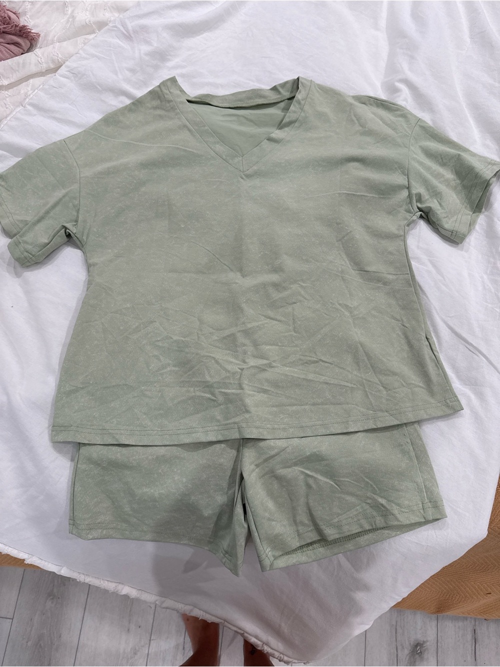 Women’s Bike Shorts and Top Set in Sage Green